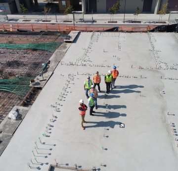 Workers on construction site