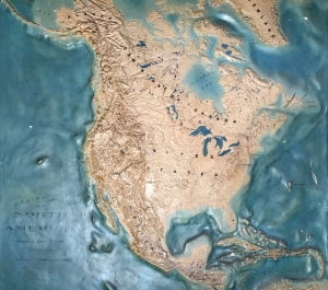 Relief map of North America