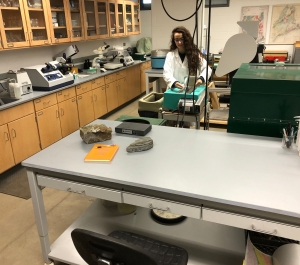 Student in Rock Preparation Lab